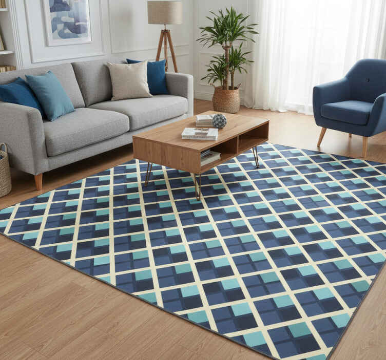 Vinyl teppich textur mit abstraktem, buntem diamantmuster - TenStickers