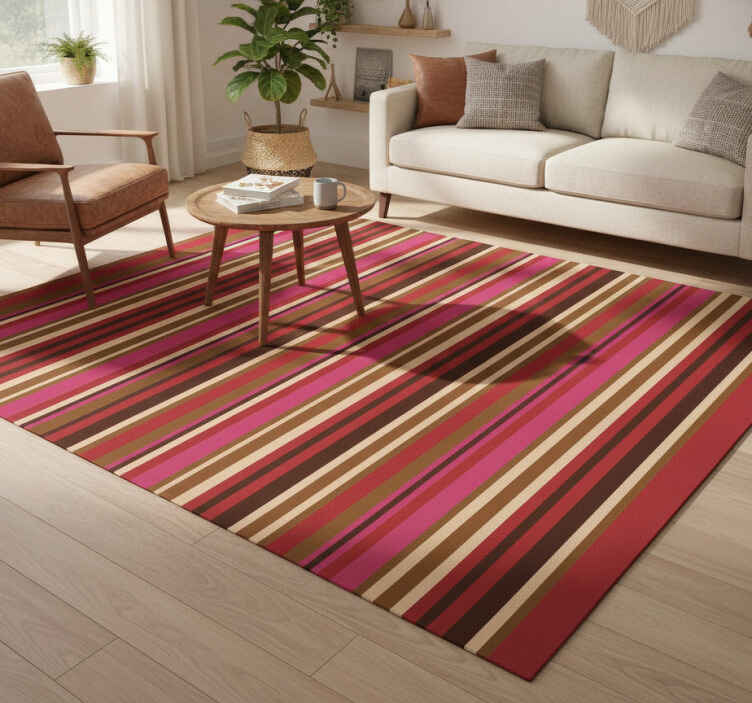 Texture vinyl rug bohemian striped design - TenStickers
