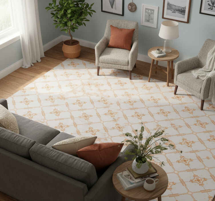 Texture vinyl rug tile style diamond - TenStickers