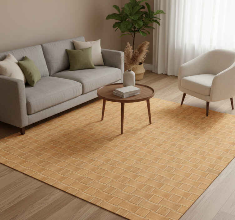 Alfombra vinílica textura patrón de mimbre natural - TenVinilo