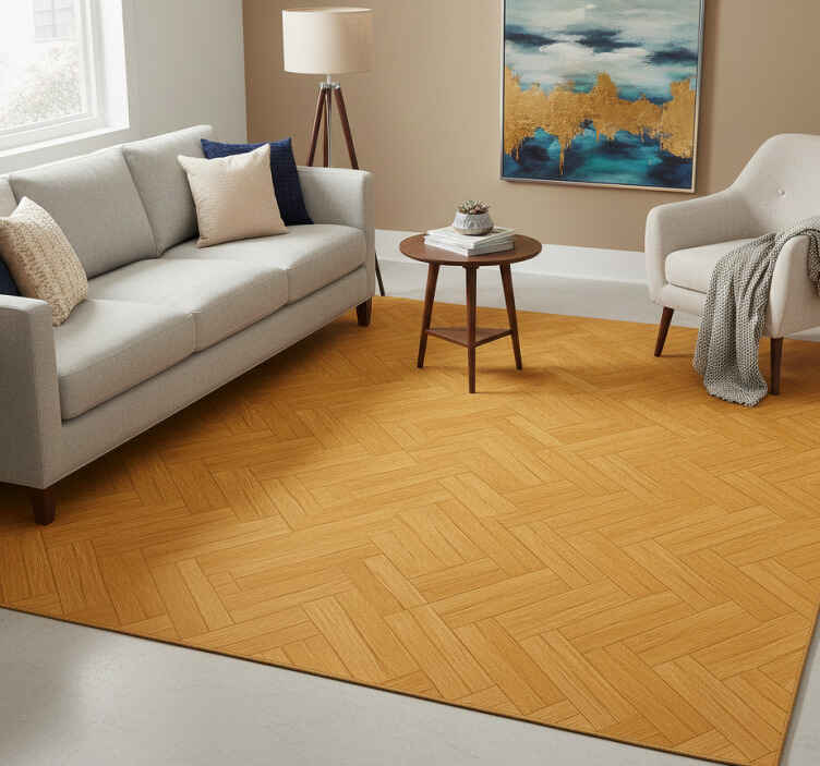 Alfombra vinílica textura parquet de roble entrelazado - TenVinilo