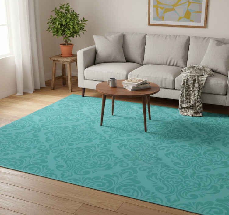 Vintage vinyl rug in damask pattern - TenStickers