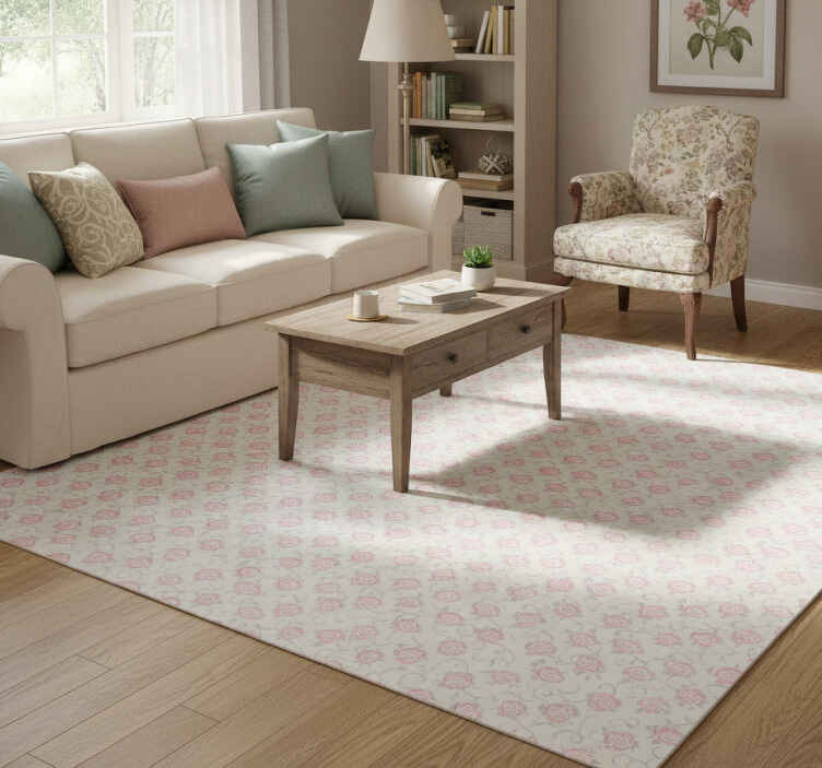 Vintage vinyl rug with little flowers design - TenStickers