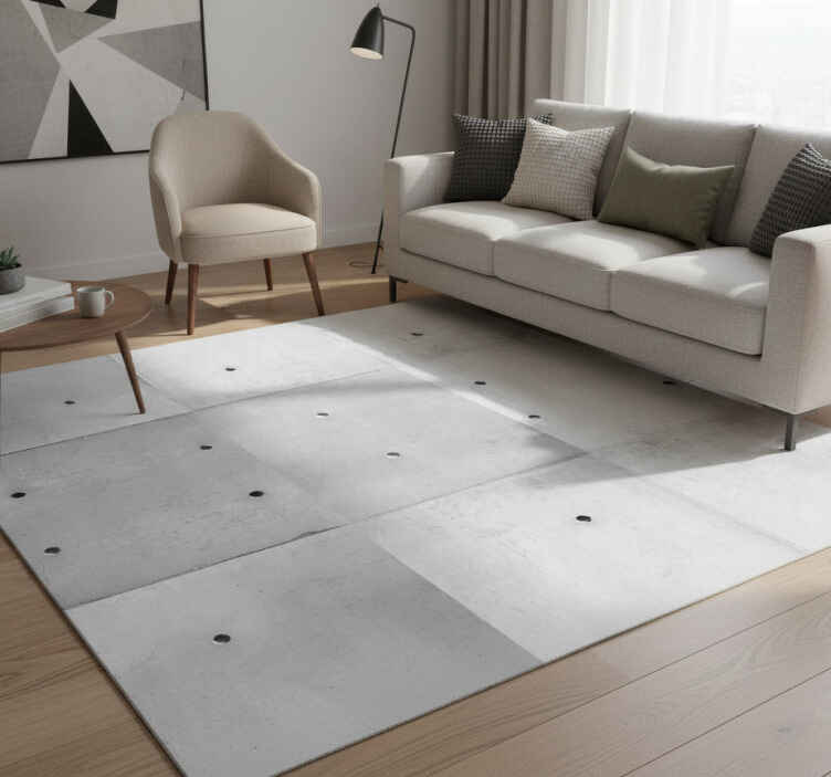 Texture vinyl rug minimalist concrete panels - TenStickers