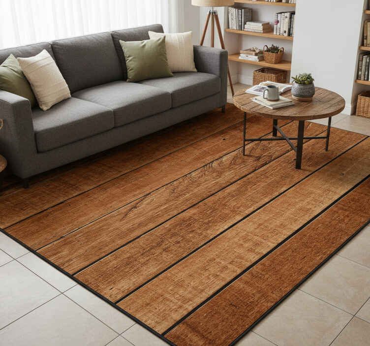 Texture vinyl rug rustic wood design - TenStickers