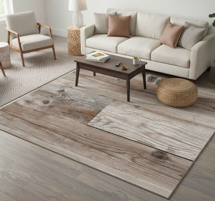 Texture vinyl rug rustic wood designs - TenStickers