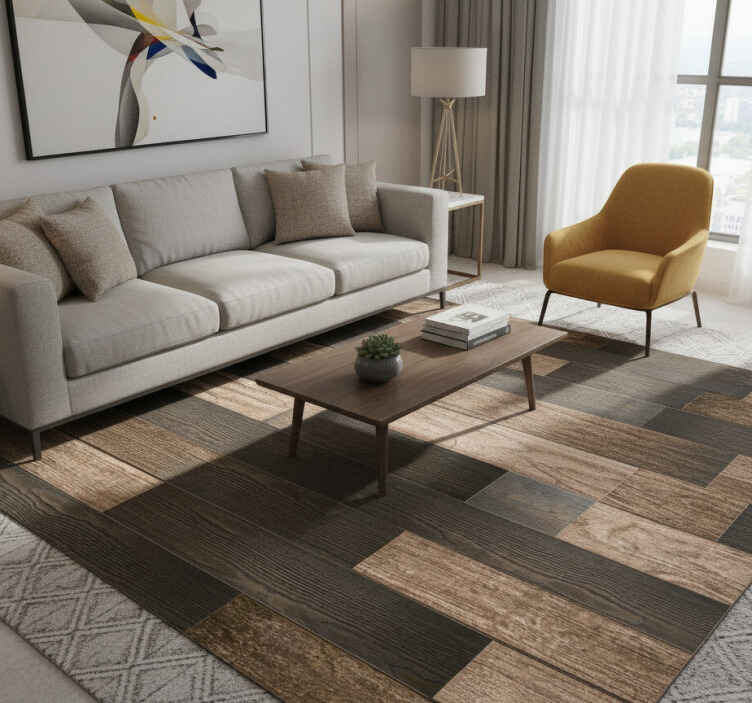 Alfombra vinílica textura patrones de madera sofisticados - TenVinilo