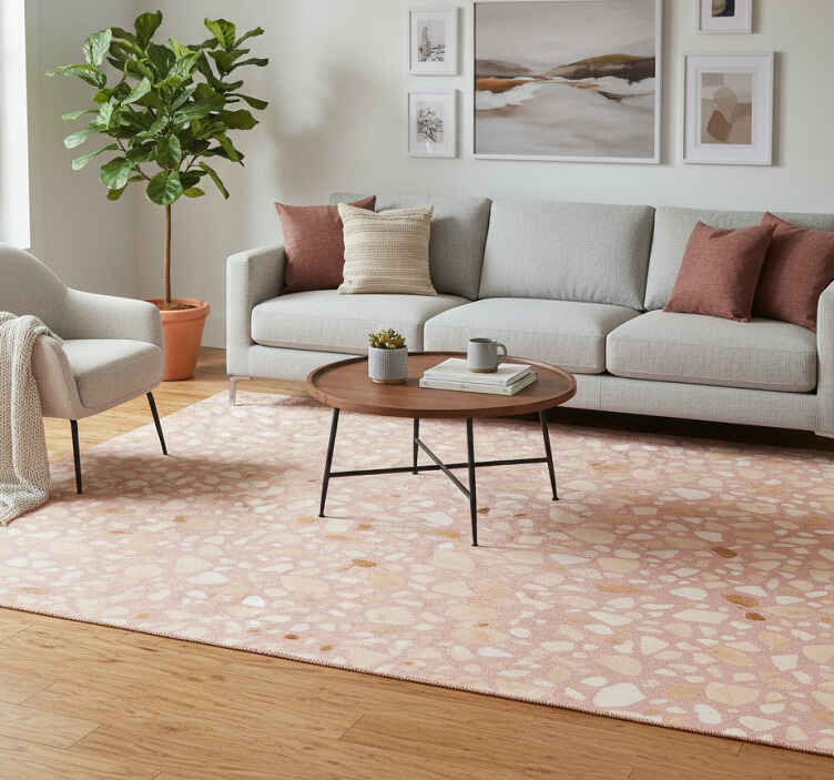 Texture vinyl rug rose earth terrazzo - TenStickers