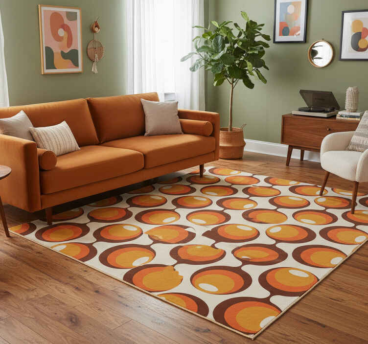 Alfombra vinílica vintage diseño semioblongo 70's - TenVinilo