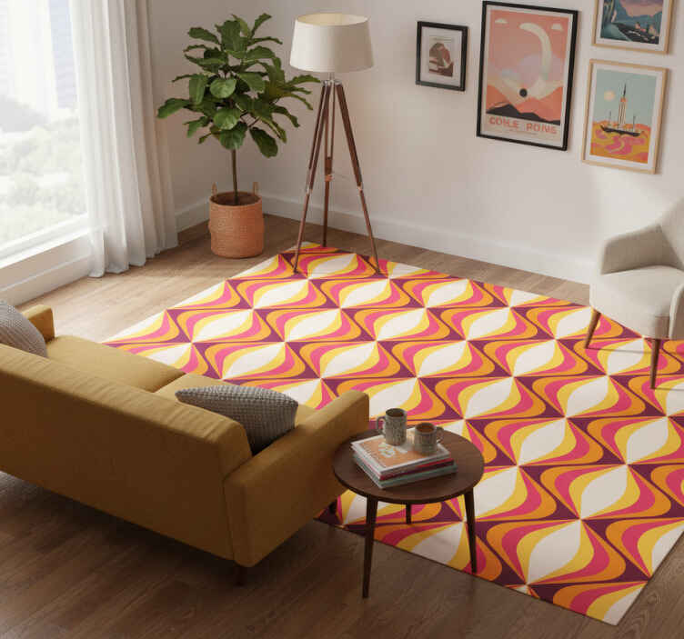 Vinyl teppich vintage retro orange welle - TenStickers