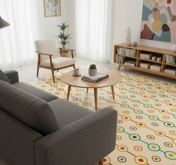 Tapis vinyle vintage géométrique des années 60 - TenStickers