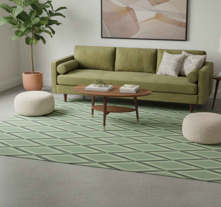 Tapis vinyle vintage diamants verts des années 1930 - TenStickers