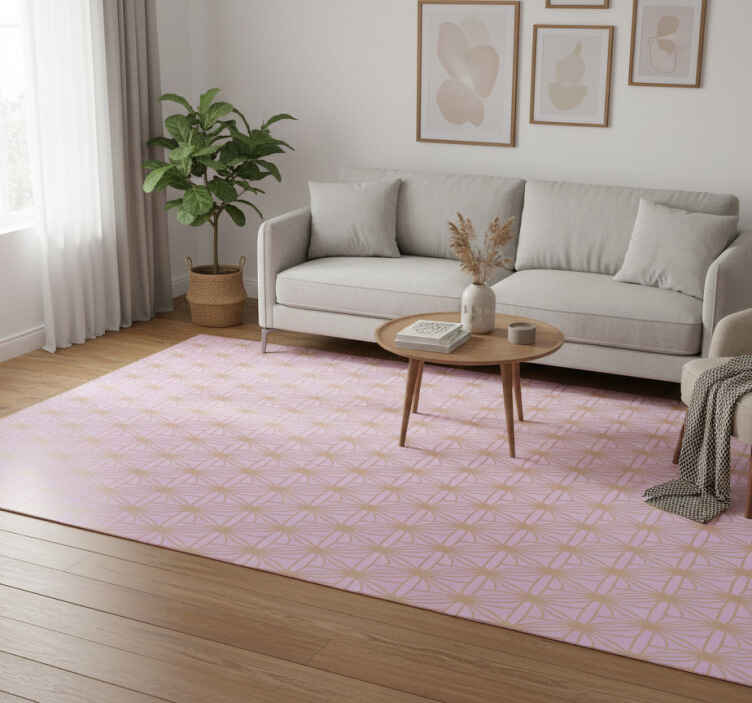 Tapis vinyle vintage motif écailles rose et or - TenStickers