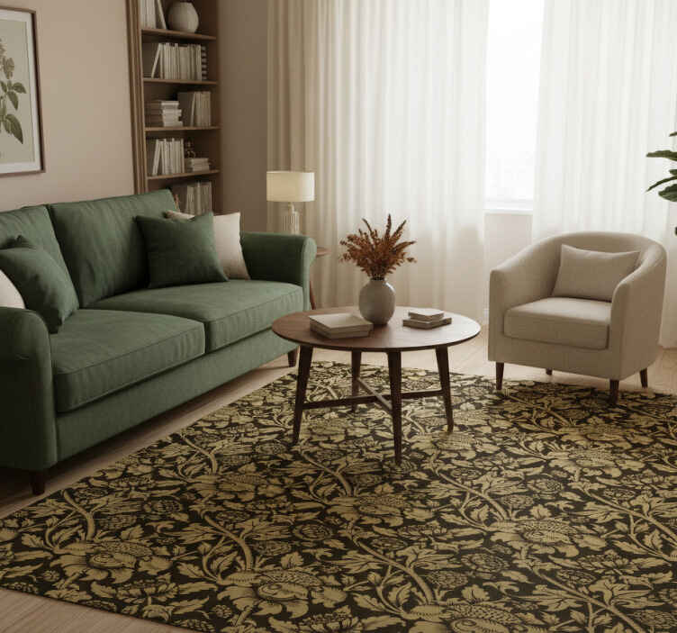 Tapis vinyle vintage motif floral français - TenStickers