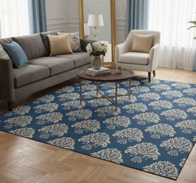 Alfombra vinílica vintage diseño de flores barrocas - TenVinilo
