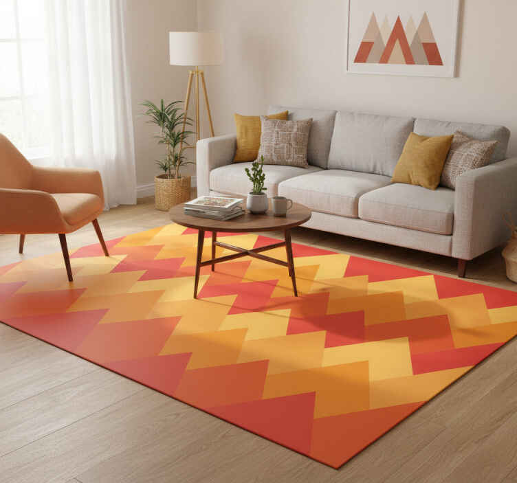 Tapis vinyle vintage montagnes abstraites géométriques - TenStickers
