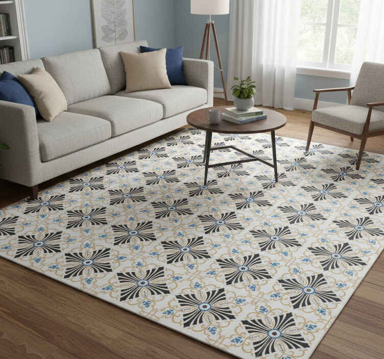 Tapis vinyle vintage design spirale croisée - TenStickers