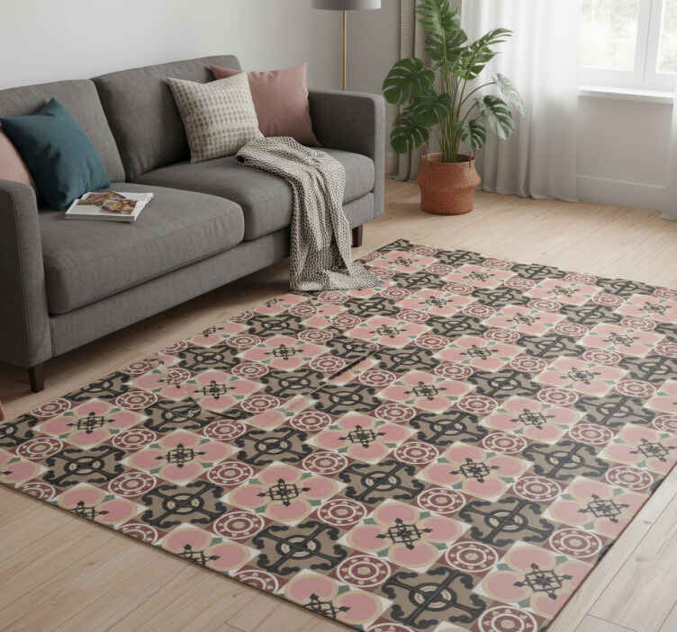 Alfombra vinílica vintage azulejos toledanos - TenVinilo