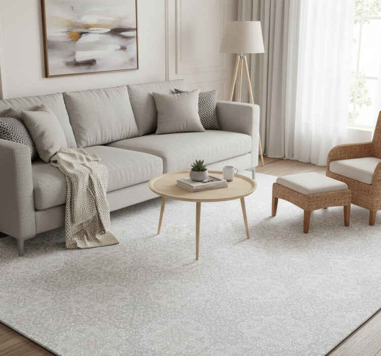 Tapis vinyle vintage motif ethnique gris complexe - TenStickers