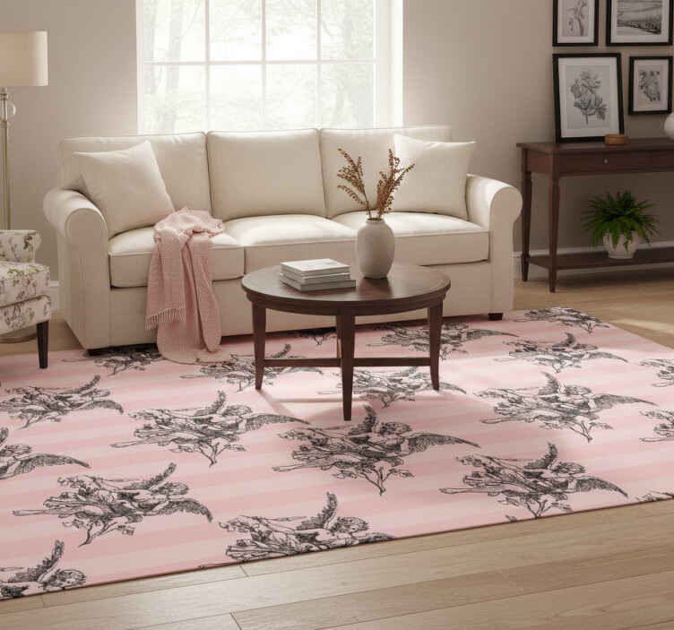 Tapis vinyle vintage motif toile de jouy - TenStickers