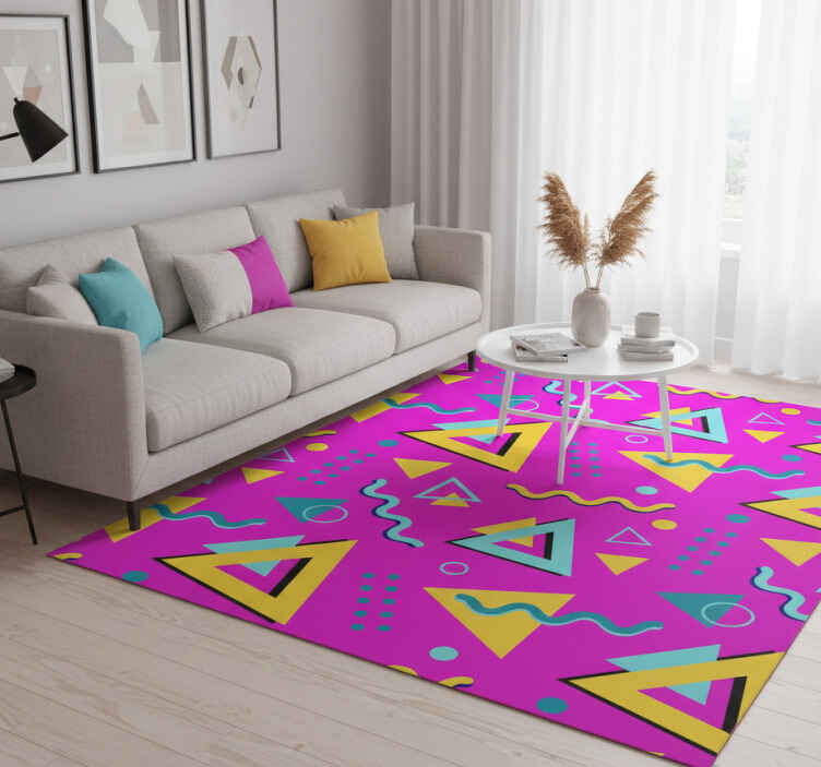 Tapis vinyle vintage formes géométriques rétro 80 - TenStickers