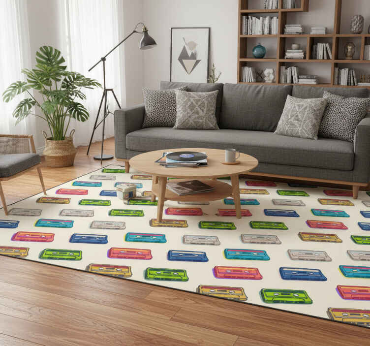 Vinyl teppich vintage im retro kassettenmuster - TenStickers