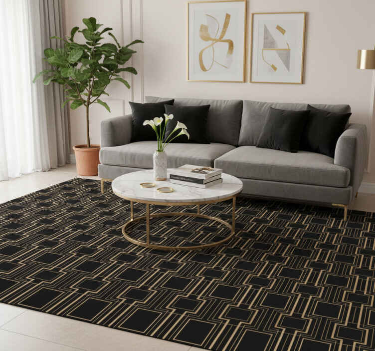 Tapis vinyle vintage motif décoratif cadres dorés - TenStickers