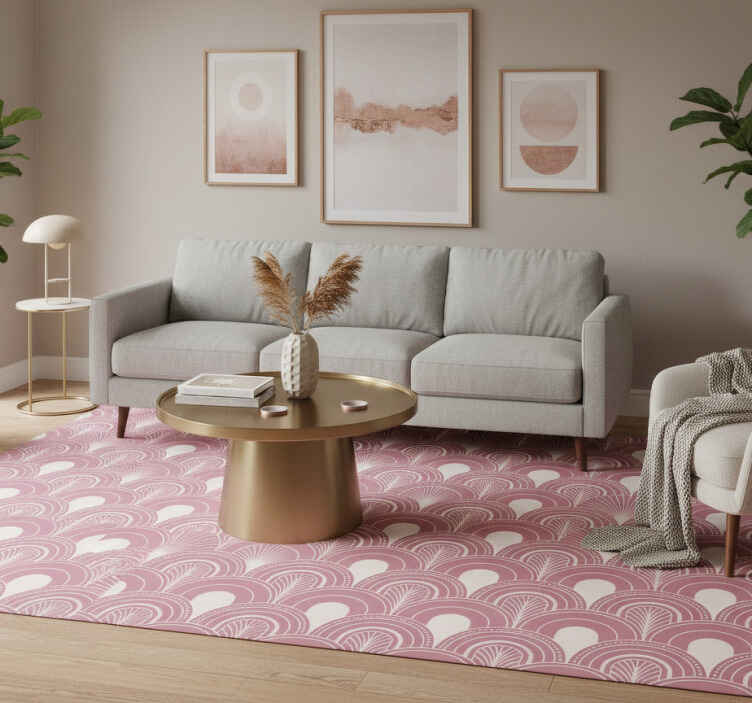 Vintage vinyl rug in rose gold arc decor style - TenStickers