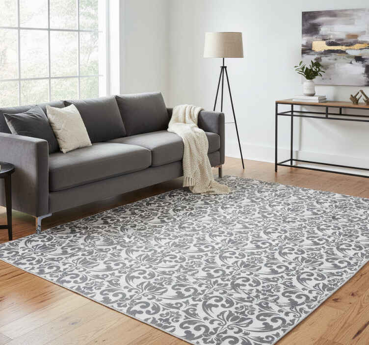 Vintage vinyl rug abstract damask pattern - TenStickers