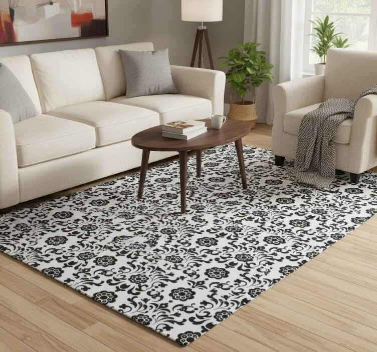 Vintage vinyl rug royalty damask design - TenStickers