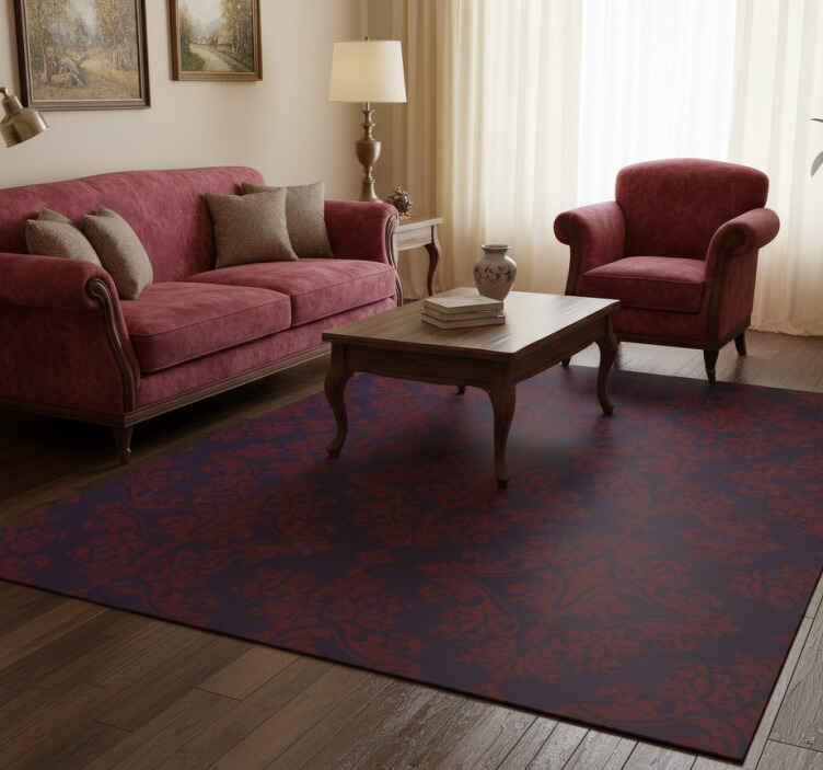 Tapis vinyle vintage motif rouge et violet - TenStickers