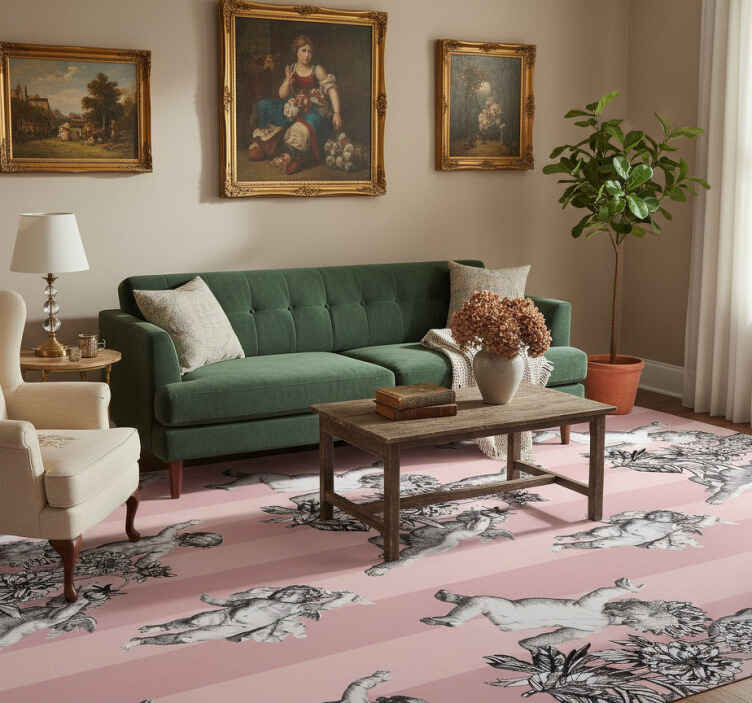 Tapis vinyle vintage motif rayé français - TenStickers
