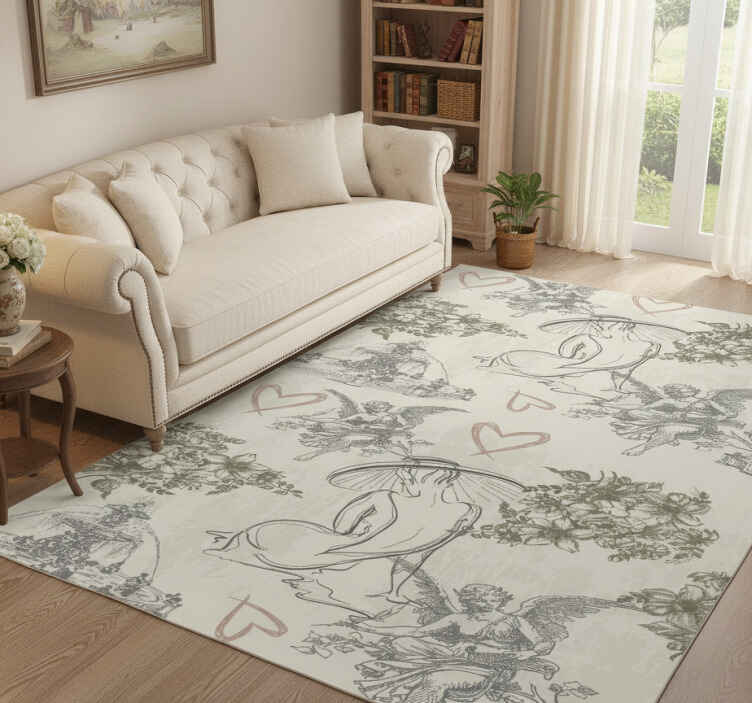 Tapis vinyle vintage motif romantique français - TenStickers