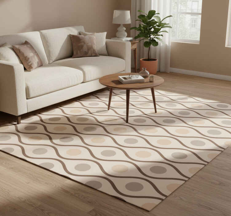 Tapis vinyle vintage beige style années 70 - TenStickers