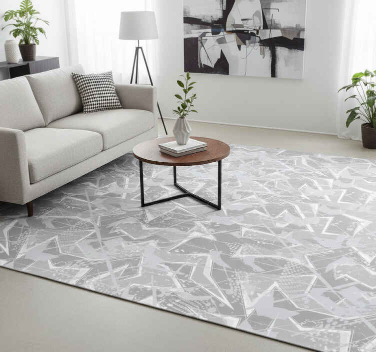 Vintage vinyl rug with gray 80's fine graphics - TenStickers