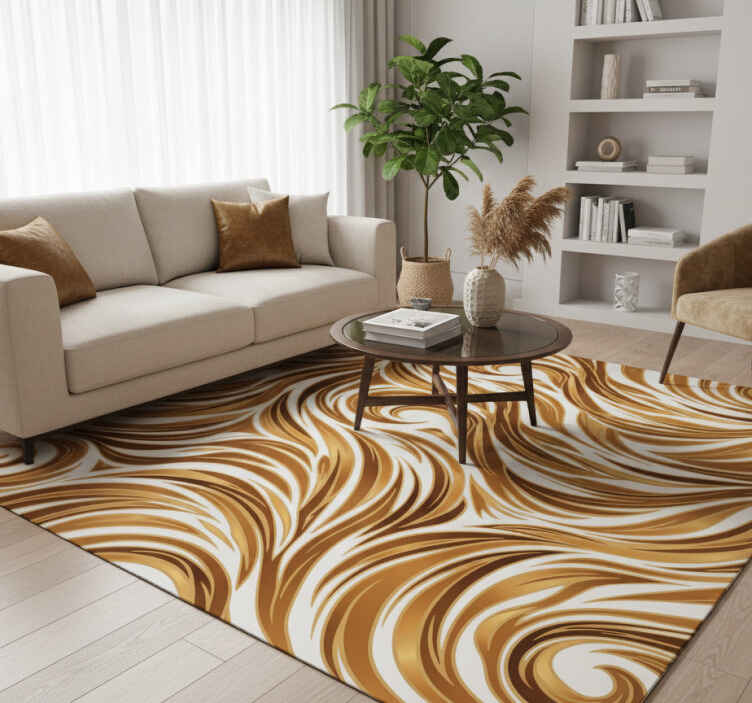 Vintage vinyl rug in golden fur design - TenStickers