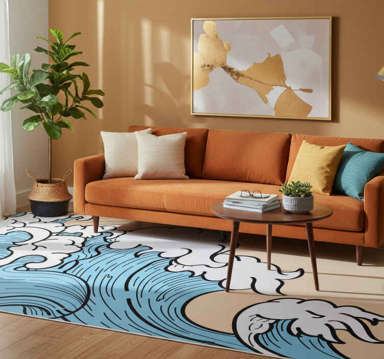 Vintage vinyl rug in 70's aesthetic pop style - TenStickers