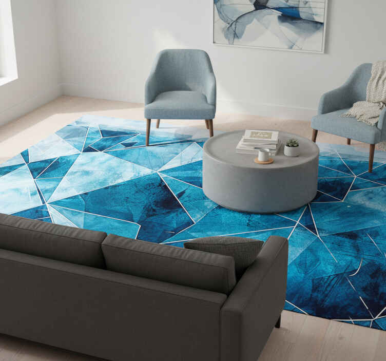 Tapis vinyle texture azur fracturé - TenStickers