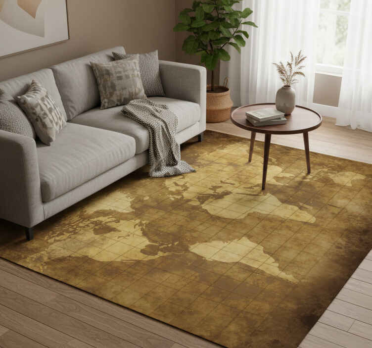 Tapis vinyle carte du monde vintage pour enfants - TenStickers