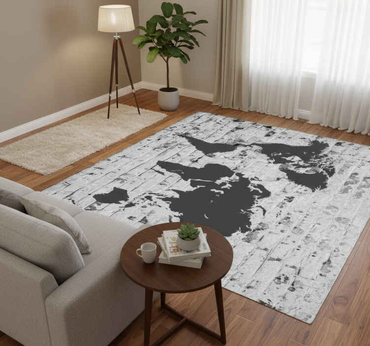 Tapis vinyle carte du monde murale en briques blanches - TenStickers