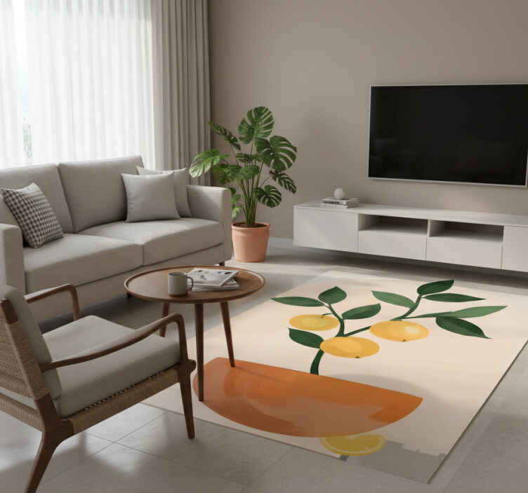 Tapis vinyle fleurs et plantes arbre fruitier miniature - TenStickers
