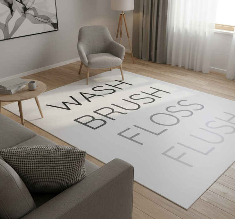 Tapis vinyle citation laver brosser fil dentaire - TenStickers