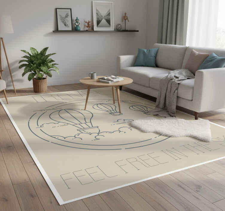 Tapis vinyle citation montgolfière minimaliste - TenStickers