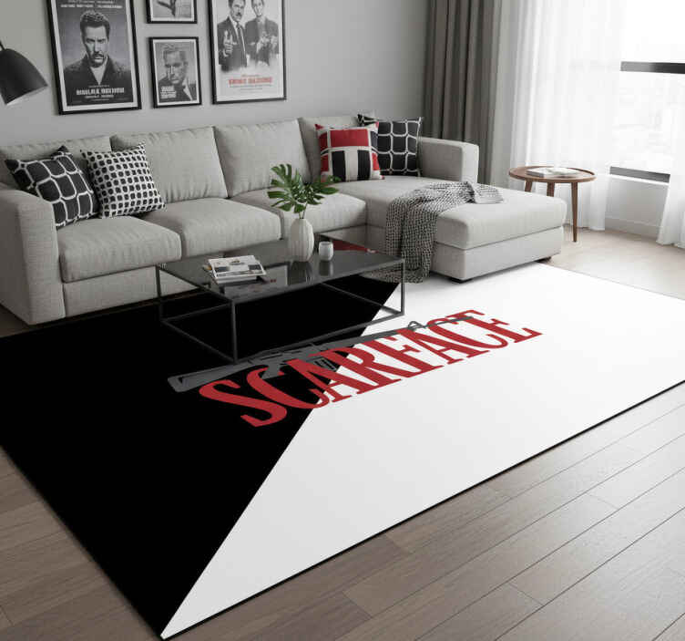 Tapis vinyle citation image du film scarface avec texte - TenStickers