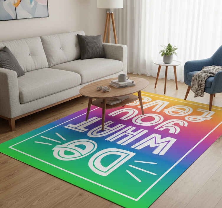 Tapis vinyle citation couleur arc-en-ciel avec texte - TenStickers