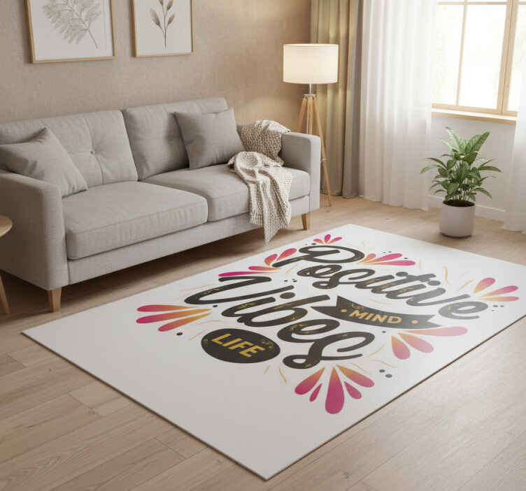 Tapis vinyle citation esprit positif, ondes positives - TenStickers