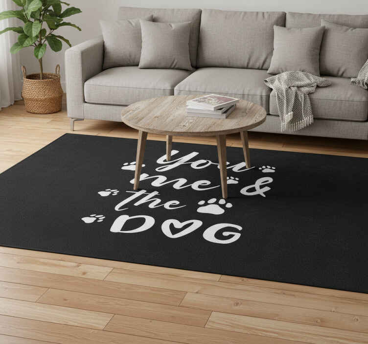 Tapis vinyle citation toi, moi et le chien - TenStickers