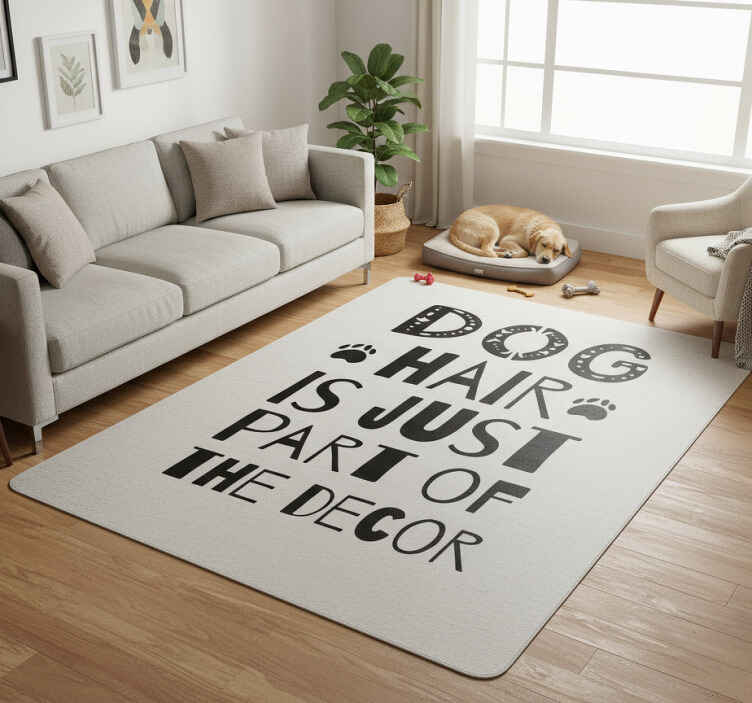 Custom vinyl carpet, dog hair adds to the charm - TenStickers