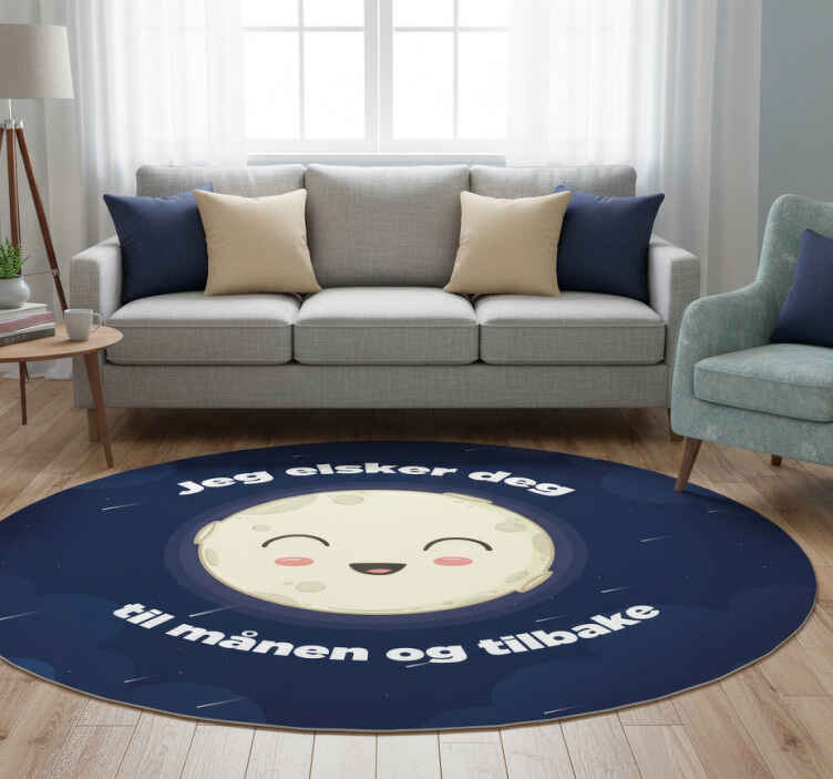 Tapis vinyle citation je t'aime jusqu'à la lune - TenStickers