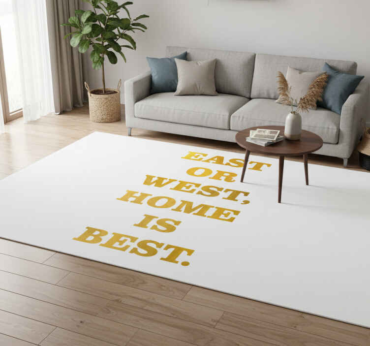 Tapis vinyle citation est ou ouest, chez soi c'est mieux - TenStickers
